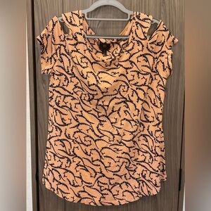 JM Collection Womens Round Neck Short Sleeve Cold Shoulder Tunic Size M